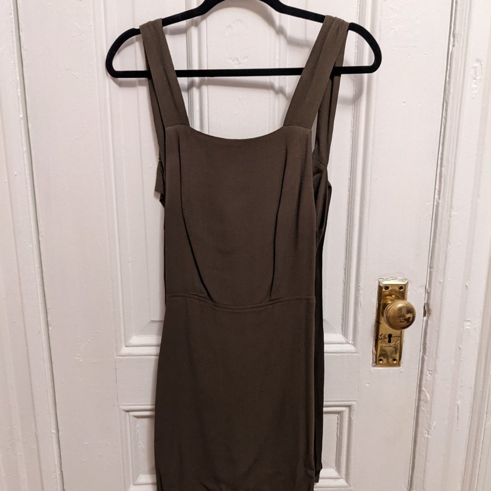 Reformation Olive Green Open-Back Dress